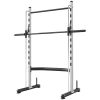 Squat Rack with Pull Up Bar and Barbell Bar Adjustable Bench Press Multi-Function Weight Lifting Half Rack, White