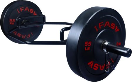 Hex Bar Weights Set Trap Bar Olympic Bumper 55lb Weight Plates Set for Deadlift Weightlifting Bodybuilding - 2 Inch Hexagon Trap Bar with Weights for