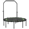 45" Rebounder Trampoline for Adults, Foldable Mini Trampoline with Adjustable Handle Bar for Indoor Outdoor, Green