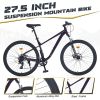 27.5 Inch Wheels 8 Speed Mountain Bike, for Men Women Boys and Girls, Front Suspension, Steel Frame