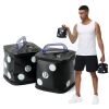 Water Filled Dumbbells Set, Fun Dice Style Travel Foldable Dumbbells,Fitness Dumbbell Pairs 15lbs, Portable Training Equipment, for Core Training