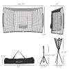 Baseball Net with Strike Zone, Tee, Caddy and Carry Bag for Pitching and Hitting, Portable Softball and Baseball Training Equipment