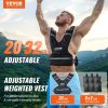 VEVOR Adjustable Weighted Vest, 20-32lb Weight Vest with 6 Ironsand Weights and Reflective Stripe, Body Weight Vest Exercise Set for Men Women