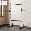 Squat Rack with Pull Up Bar and Barbell Bar Adjustable Bench Press Multi-Function Weight Lifting Half Rack, White