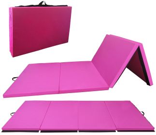 Only Supports Self Pickup  Folding Aerobics Mat, Extra Thick High-density Gymnastics Mat, Tear-resistant Aerobics Mat For Mixed Martial Arts, Str (Color: Pink)