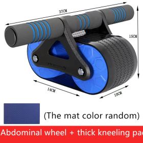 Double Wheel Abdominal Exerciser Women Men Automatic Rebound Ab Wheel Roller Waist Trainer Gym Sports Home Exercise Devices (Option: Blue)