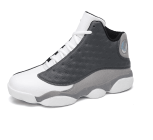 JJ tiger Couples 4 color Plus size High top basketball shoes (36-47 optional) (Color: Gray white, size: 47)