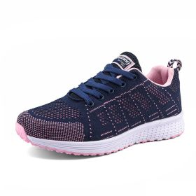 New women's woven sports shoes, breathable and casual couple sports shoes (Color: Blue, size: 37)