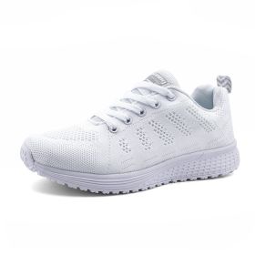 New women's woven sports shoes, breathable and casual couple sports shoes (Color: White, size: 36)