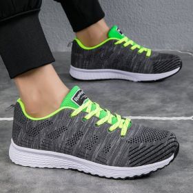 New women's woven sports shoes, breathable and casual couple sports shoes (Color: Grey green, size: 41)