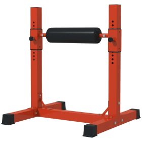 Bulgarian Split Squat Stand, Single Leg Squat Stand, 12-Level Adjustable Squat Roller for Lower Body Strength Training, Red (Color: Red)