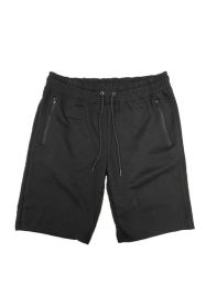 COTTON BLEND LOUNGE SWEAT SHORTS (Color: Black, size: S)