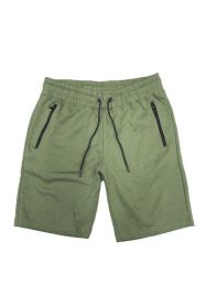 COTTON BLEND LOUNGE SWEAT SHORTS (Color: OLIVE, size: 2XL)