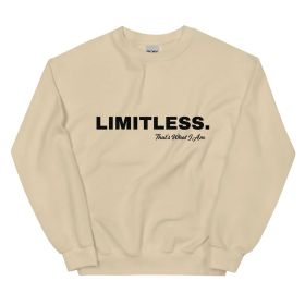 LIMITLESS Unisex Sweatshirt (Color: Sand, size: XL)