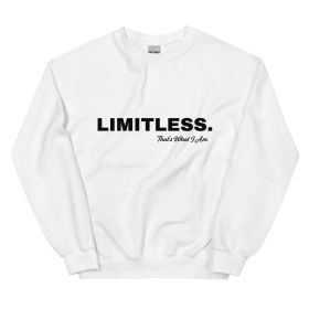 LIMITLESS Unisex Sweatshirt (Color: White, size: 2XL)