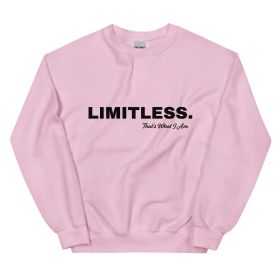 LIMITLESS Unisex Sweatshirt (Color: Light Pink, size: XL)
