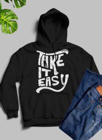 It Easy Hoodie (Color: Black, size: large)