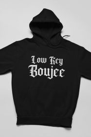 Low Key Boujee Hoodie (Color: Black Heather, size: X-Large)