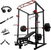 Multi-functional Power Cage,Home Adjustable Pullup Squat Rack 1000Lbs Capacity Comprehensive Fitness Barbell Rack