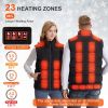 1Pc Heated Vest Men Women Heated Jacket with 23 Heating Zones 3 Heat Levels USB Powered Machine Washable for Winter Hiking Skiing Skating Outdoor Acti