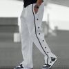 Men's Baggy Sweatpants Side Striped Track Pants Drawstring Waist Wide Leg Straight Lounge Pants with Pockets