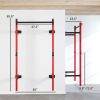 Folding Squat Rack with Pull Up Bar, Wall Mounted and Adjustable, 1000 Pounds Capacity Power Rack, Red