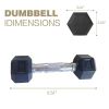 HDRS Rubber Coated Dumbbell with Contoured Chrome Handle